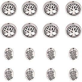 Сплавочные овальные бусины тибетского стиля , плоский круглый и овальный с деревом