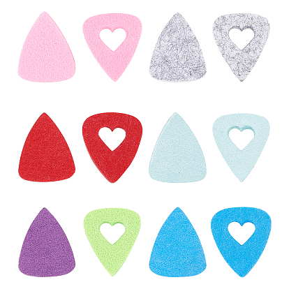 24Pcs 12 Styles Felt Guitar Picks, Plectrum Guitar Accessories, Triangle
