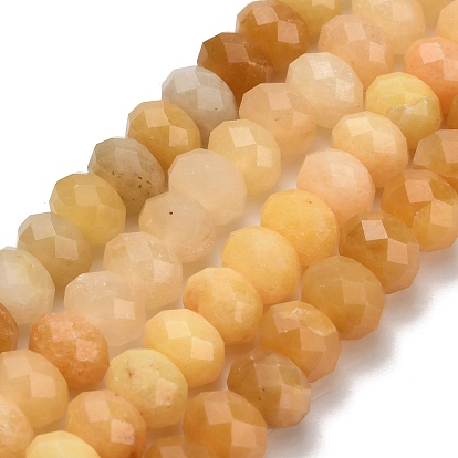 Природного нефрита нитей бисера, граненые, рондель