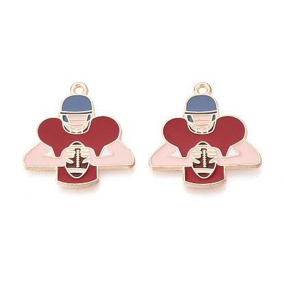 Подвески из эмали и сплава, регби и человеческое обаяние, золотые