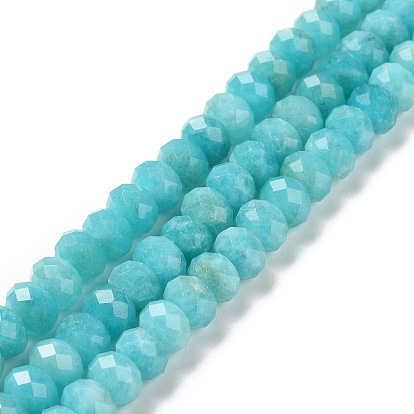 Natural Amazonite Beads Strands, Faceted, Rondelle