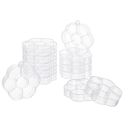 12pcs conteneurs de stockage de perles en plastique pour fleurs, 7 compartiments