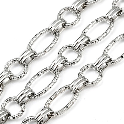 304 овальные звенья из текстурированной нержавеющей стали с плоскими круглыми звеньями, несварные, с катушкой