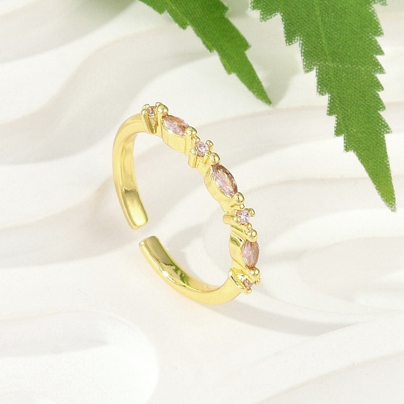 Латунные микро проложить манжеты кольца кубического циркония, без кадмия, без никеля и без свинца, стеклянные открытые кольца