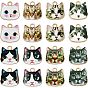 48шт. 8 стильные печатные эмалевые подвески из сплава, золотой свет, голова кошки 
