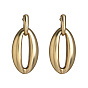 Stylish Metal Chain Hoop Earrings with Clasp for Women's Fashion Jewelry