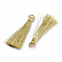 Polyester Tassel Pendant Decorations, with Iron Jump Rings