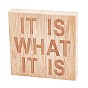 Украшения дисплея натурального дерева, резной, квадрат со словом