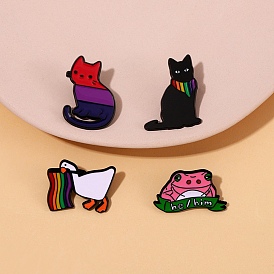 Animal Enamel Pin, Brooches, Electrophoresis Black Alloy Brooch for Backpack Clothes