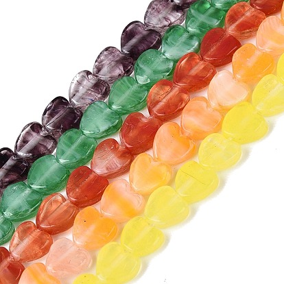 Chapelets de perles en verre transparentes  , cœur