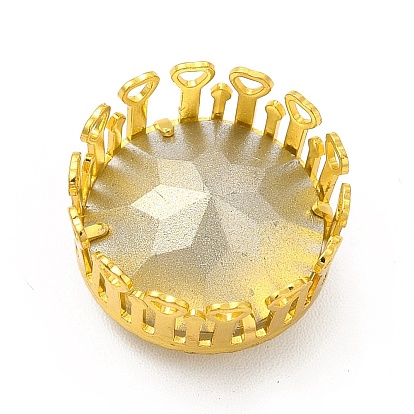 Diamond Flower Shaped Sew on Rhinestone, Glass Rhinestone, Garments Accessories, Multi-Strand Links, with Golden Tone Brass Findings