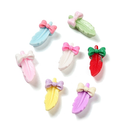 Opaque Resin Cabochons, Feather