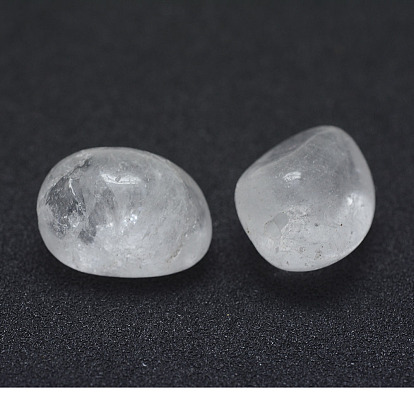 Natural Quartz Crystal Beads, Tumbled Stone, Healing Stones, for Reiki Healing Crystals Chakra Balancing, Half Drilled, Nuggets