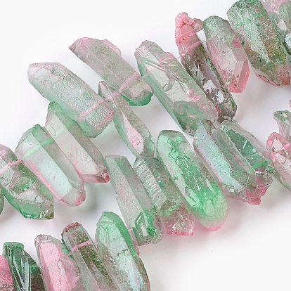 Natural Quartz Crystal Points Beads Strands