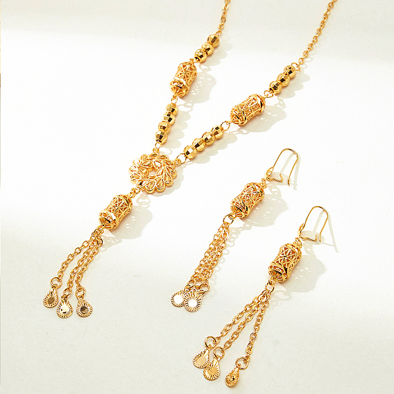 Комплекты серег и ожерелий с кисточками из нержавеющей стали для женщин