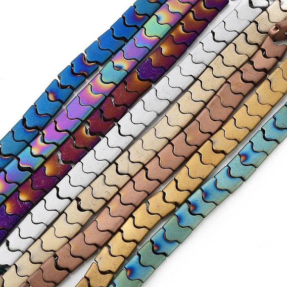 Синтетических немагнитных гематит бисер нитей, долговечный, матовый стиль, форма волны, 2-луночное