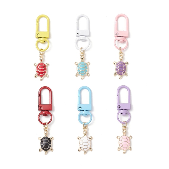Подвеска с черепахой из океанического сплава, с застежками из сплава с поворотными карабинами
