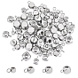 80Pcs 4 Style 304 Stainless Steel Tube Bails, Loop Bails, Cube Bail Beads