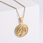 Ожерелья из нержавеющей стали с круглым кулоном в виде дерева жизни, религиозные украшения