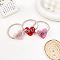 Chic Elastic Hair Ties with Heart-Shaped Acetate Charm for Sweet Bun Hairstyles