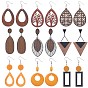 9 пара 9 набор из натурального дерева в форме капли, прямоугольника и треугольника, 316 женские украшения из нержавеющей стали