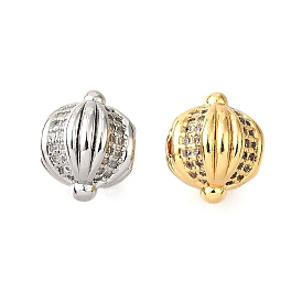 Латунные микро проложить кубического циркония бусы, без кадмия, без никеля и без свинца, круглые