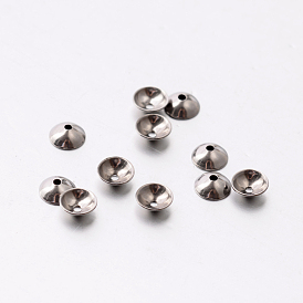 Apetalous 201 Stainless Steel Bead Caps, 4x1.5mm, Hole: 0.5mm
