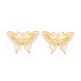 Pendentifs à lunette ouverte en alliage, pour diy uv résine, une résine époxy, Bijoux à fleurs pressées, papillon