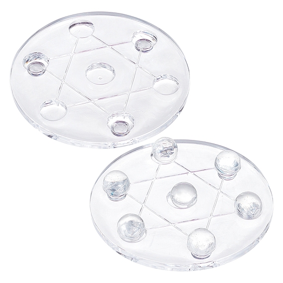 2Pcs Acrylic Seven Star Array Base, for Decorative Ball, Lensball Photography, Gazing Divination or Feng Shui, and Fortune Telling Ball