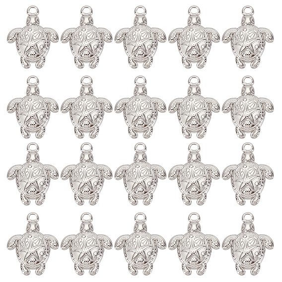 20 шт. ионное покрытие (ip) 201 подвески из нержавеющей стали, черепаха с подвесками морских звезд