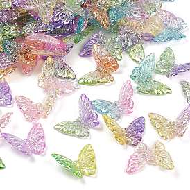 Уф-покрытие прозрачные акриловые бусины, радужный, бабочка, два тона