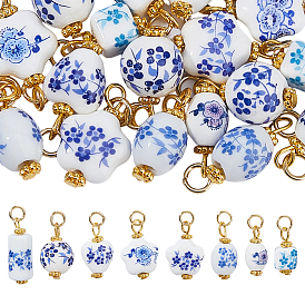 24шт 8 стильные фарфоровые подвески ручной работы, с железной фурнитурой