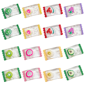 Cabujones de resina y cuentas de resina, alimento de imitación, dulces de frutas