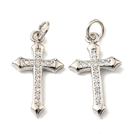 Латунные микро проложить кубического циркония подвески, крестик