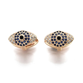 Серьги-кольца среднего размера с синим кубическим цирконием и конским глазом, украшения из латуни для женщин, без никеля 