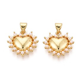 Подвески из латуни и искусственного жемчуга, сердце прелести