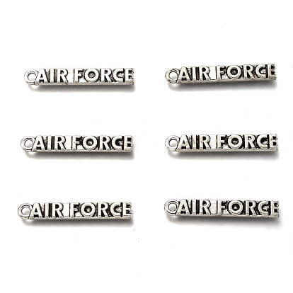 Tibetan Style Alloy Pendants, with Word Air Force, Cadmium Free & Lead Free, 30x4.5x2mm, Hole: 2mm, about 602pcs/1000g