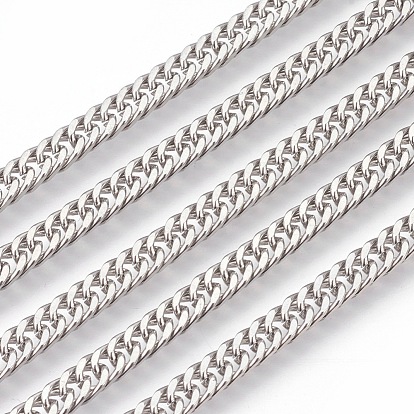 201 Stainless Steel Cuban Link Chains,Curb Chains, Unwelded