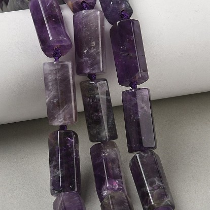 Natural Amethyst Beads Strands, Faceted, Column