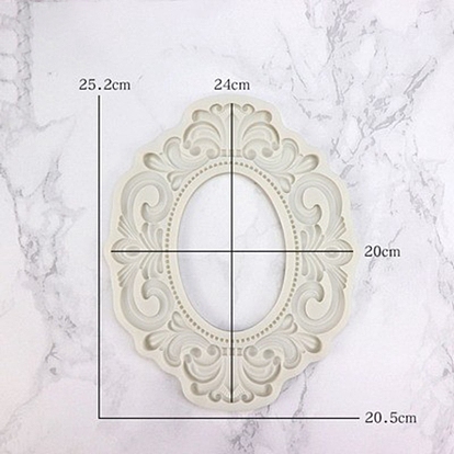 Oval Embossed Picture Frame Silicone Molds, for UV Resin, Epoxy Resin Craft Making