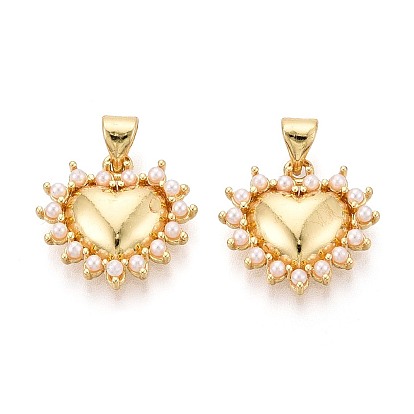 Подвески из латуни и искусственного жемчуга, сердце прелести