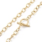 PVD Vacuum Plating 304 Stainless Steel Cable Chain Necklaces, Long-Lasting Plated, with Toggle Clasps
