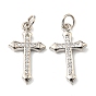 Латунные микро проложить кубического циркония подвески, крестик