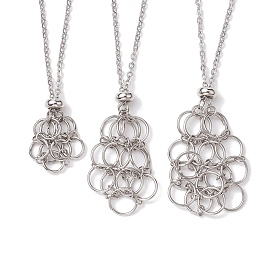 3 шт. 3 стили 304 изготовление ожерелья из троса из нержавеющей стали, с подвесками-заготовками в виде клетки