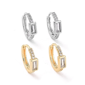 Прямоугольные серьги-кольца из прозрачного кубического циркония, ионное покрытие (ip) латунные украшения для женщин