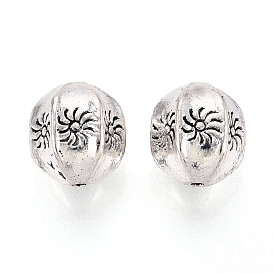 Сплавочные овальные бусины тибетского стиля , фонарь с солнцем