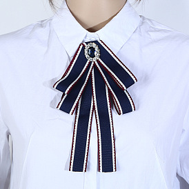Винтажный полосатый вязаный галстук с булавкой-бабочкой для британского стиля преппи
