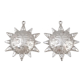 Pendentifs en acier inoxydable, charmes de visage de soleil