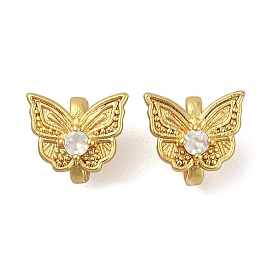 Brass Micro Pave Cubic Zirconia Pendants, Butterfly Charms