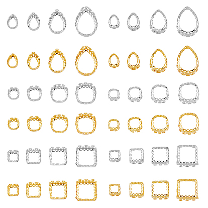 48шт 24 стиль латунные пришивные штыревые настройки, филигранные оправы с открытой спиной для заостренных страз, разнообразные